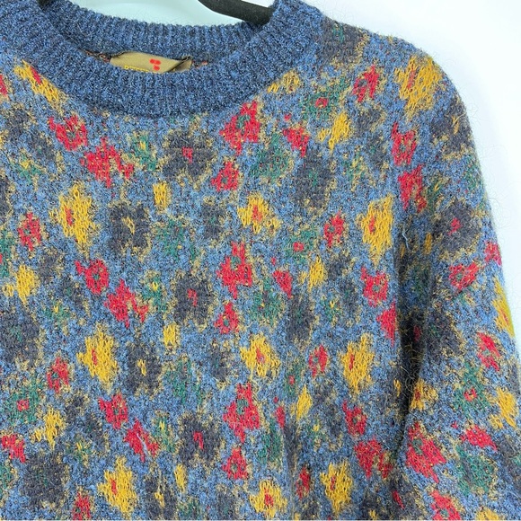 Peter Brown Italy Vintage wool blend sweater grandpa/dad style floral medium/lrg - Picture 3 of 9
